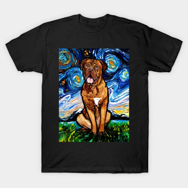 Dogue de Bordeaux Night T-Shirt by sagittariusgallery